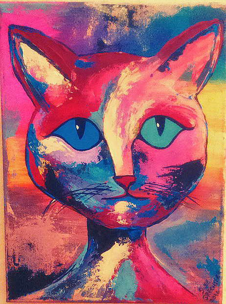 "Pop Art Cat" 30 x 40 cm