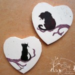 "2 Katzen" 20 cm Canvas