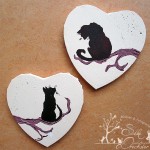 2 katzen / 20 cm Leinwand