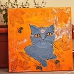 Herbstkatze 3 / 40 x 40 cm