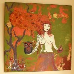 Göttin des Herbstwaldes / 90 x 90 cm